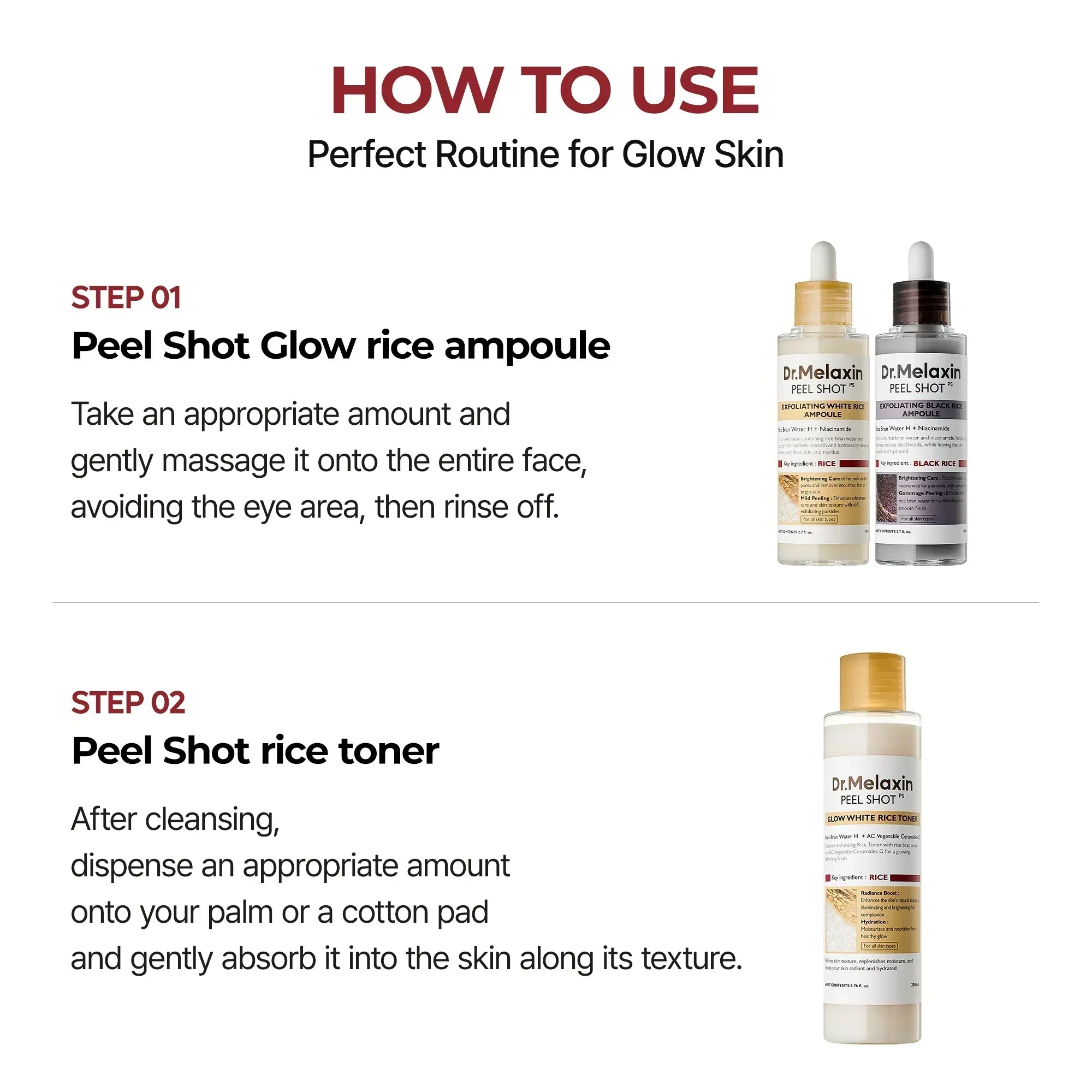 Peel Shot Glow Rice Line detail view 4 — Melax K-Beauty