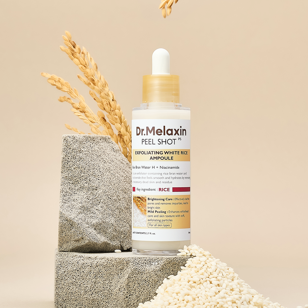 Peel Shot Glow White Rice Ampoule alternate angle — Melax K-Beauty