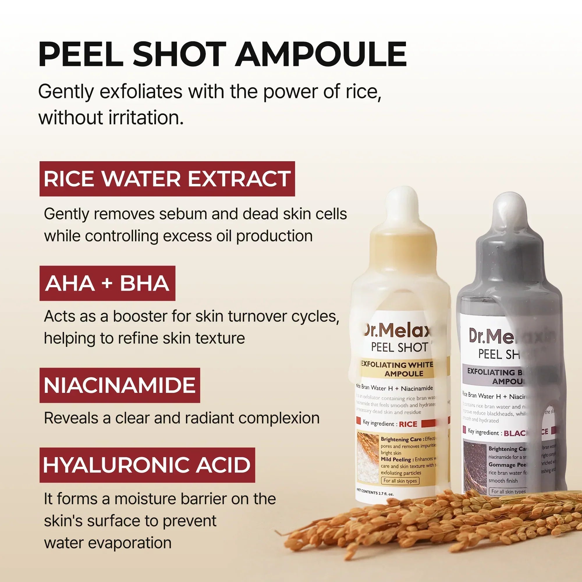Peel Shot Glow Rice Line detail view 3 — Melax K-Beauty