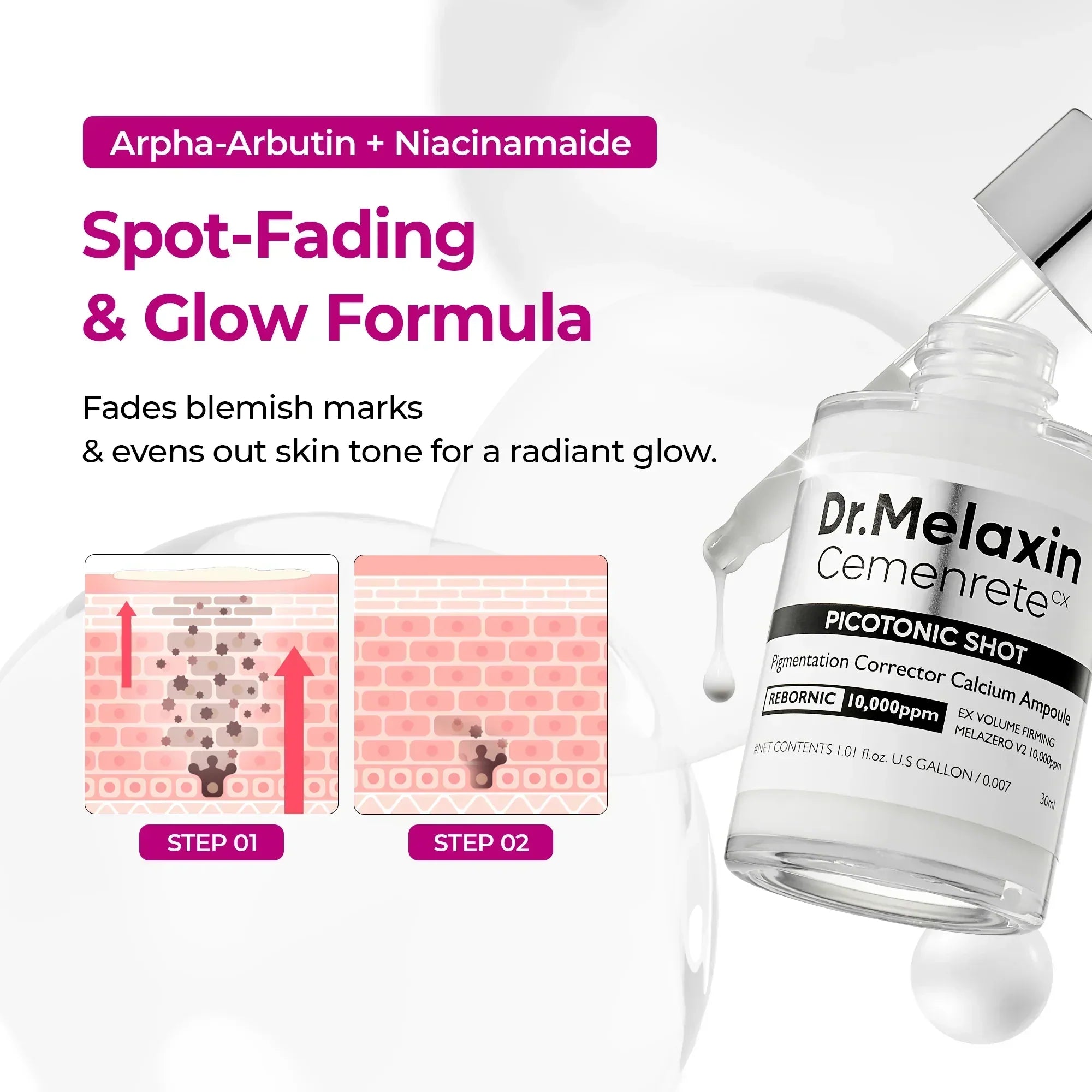 Picotonic Shot Pigmentation Ampoule detail view 7 — Melax K-Beauty