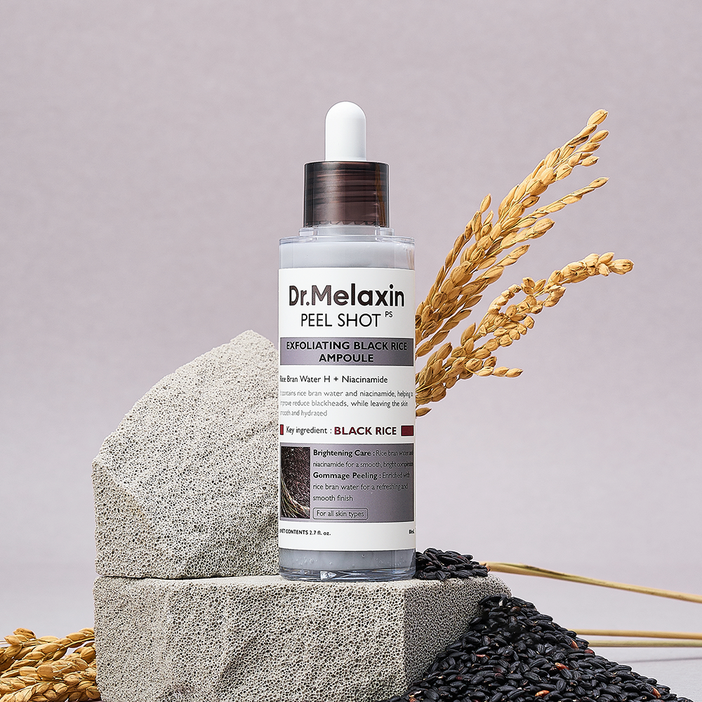 Peel Shot Glow Black Rice Ampoule alternate angle — Melax K-Beauty