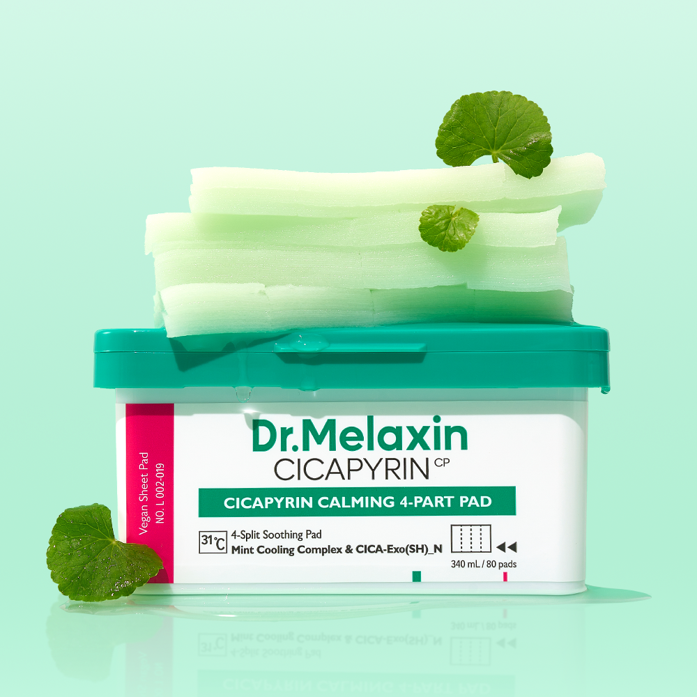 Cicapyrin Calming 4-Part Pad alternate angle — Melax K-Beauty