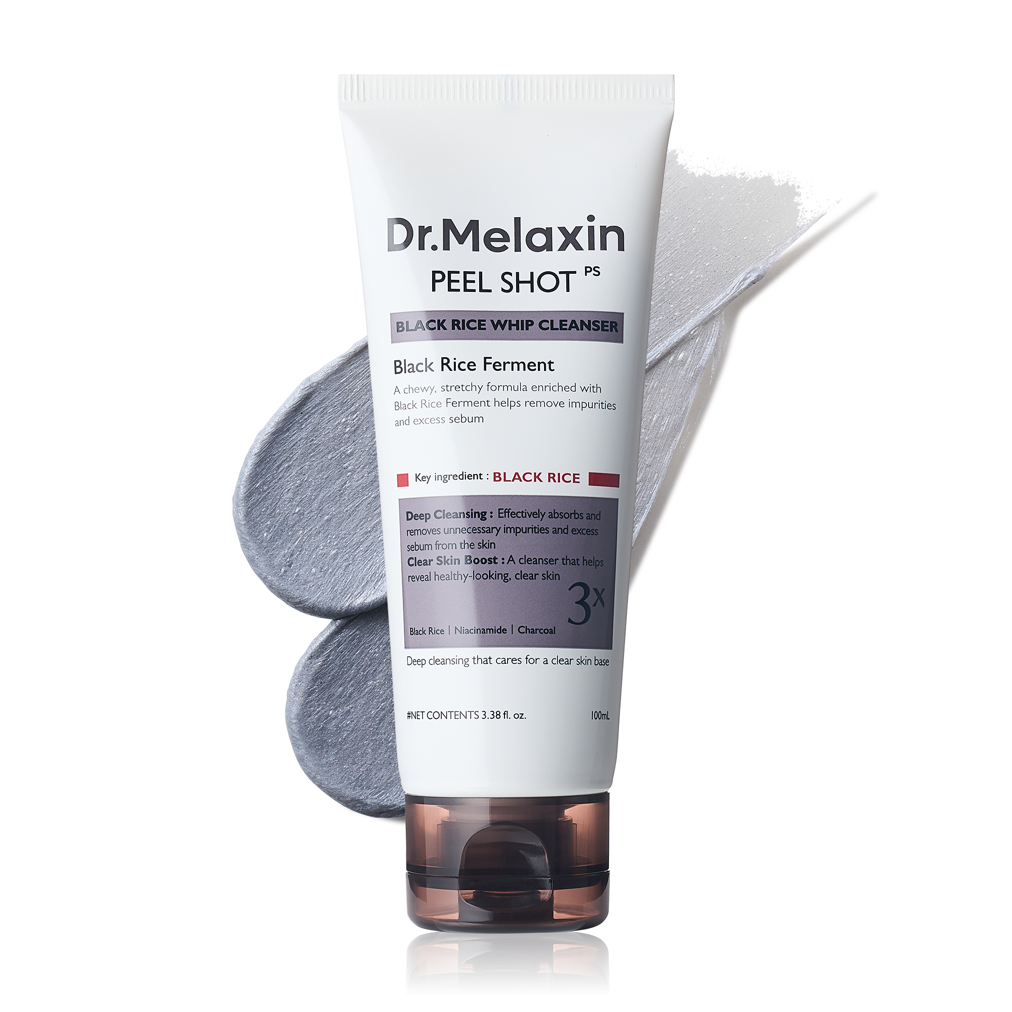 Peel Shot Black Rice Mochi Whip Cleanser main product shot — Melax K-Beauty