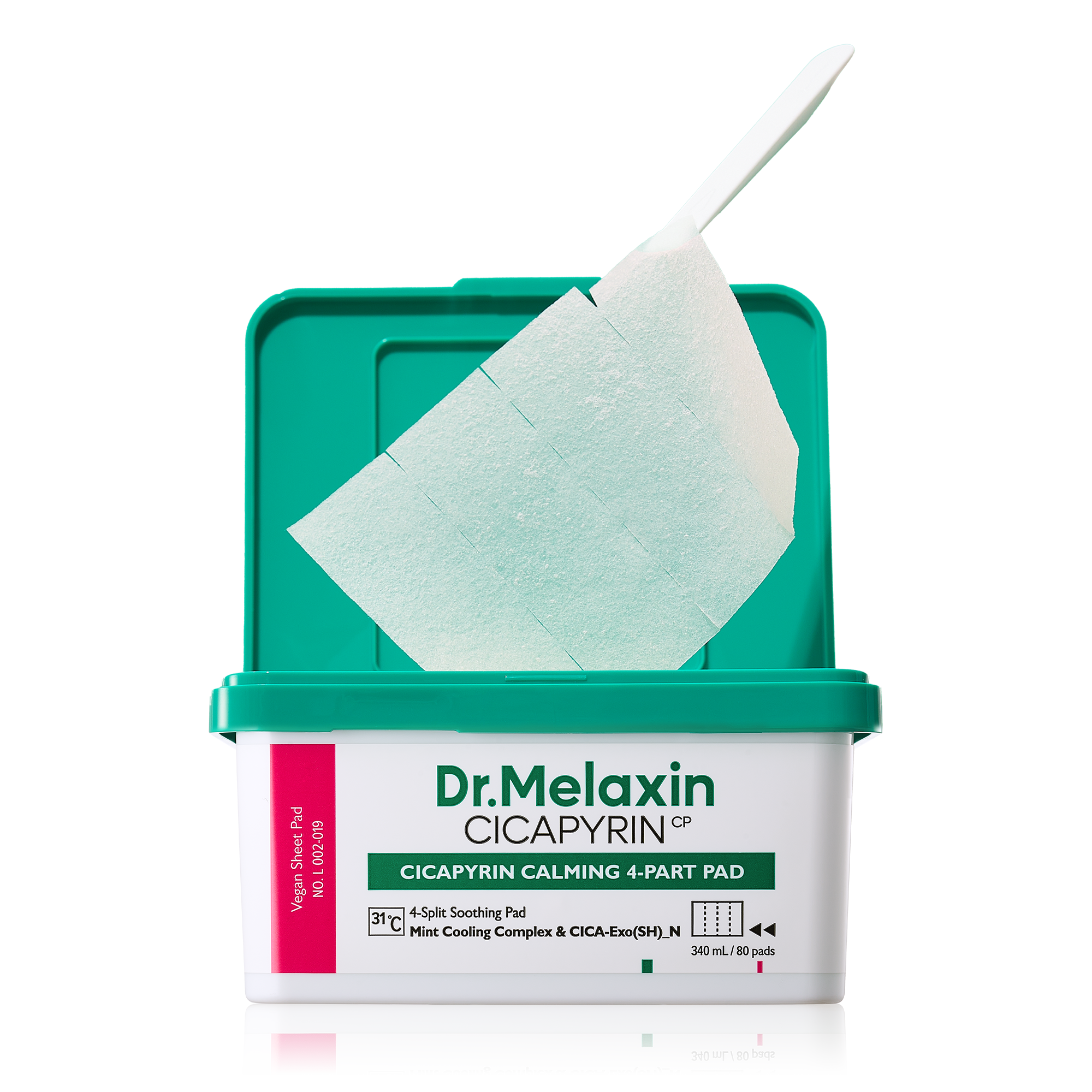 Cicapyrin Calming 4-Part Pad main product shot — Melax K-Beauty