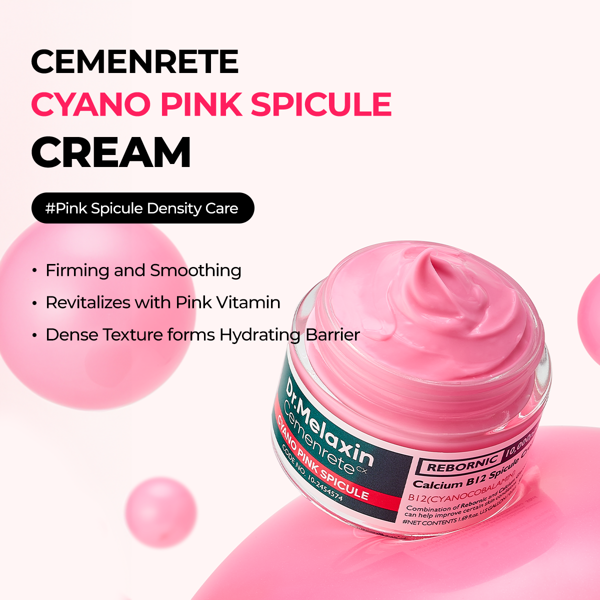 Cemenrete Cyano Pink Spicule Cream detail view 3 — Melax K-Beauty